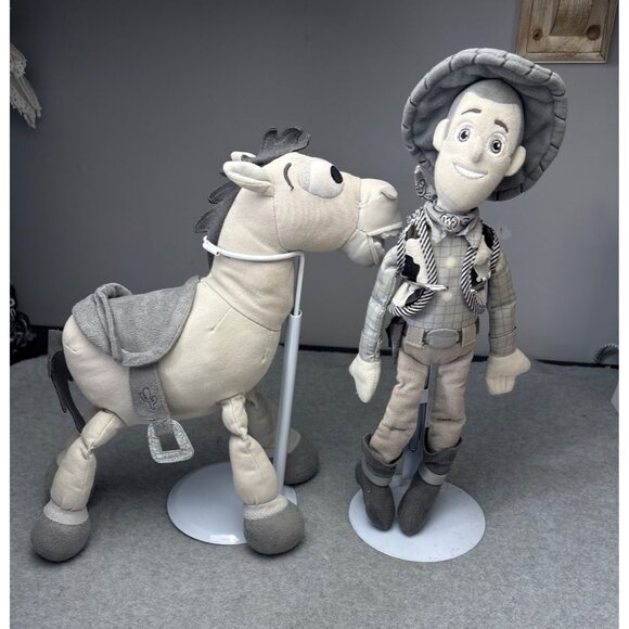 Woody & Bullseye Sheriff & Horse Plush Set Black & White 13" & 12" - Picture 9 of 12